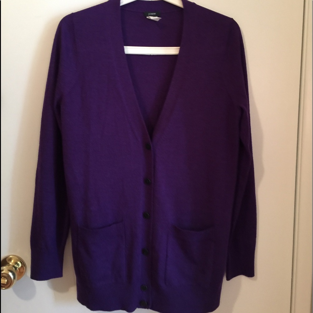 J CREW Purple Cardigan! Beautiful shade of Purple!